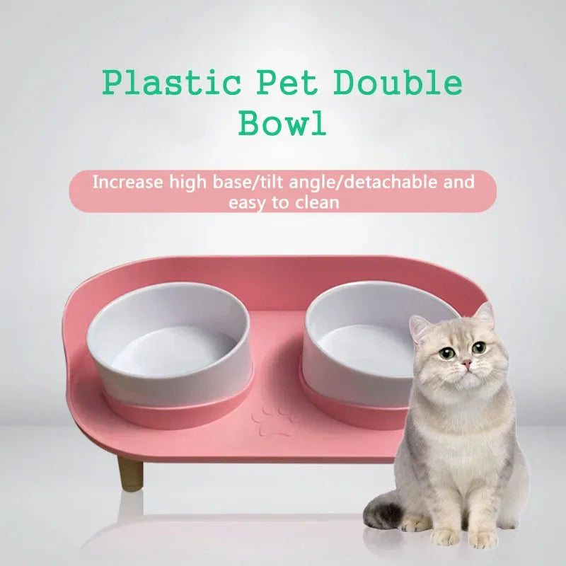 Cat Double Bowls Feeder