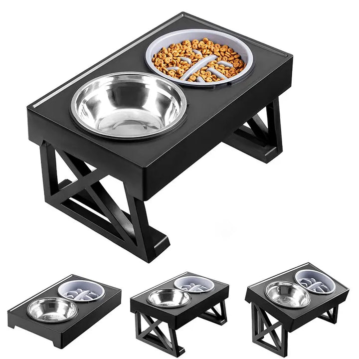 Dog Double Elevated and Adjustable Bowls