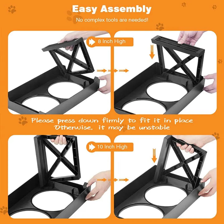 Dog Double Elevated and Adjustable Bowls